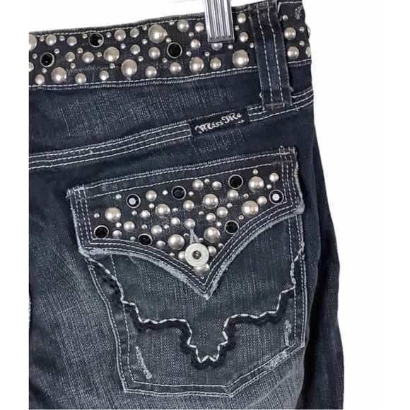 Miss Me Sz 28 Studded Boot Cut Denim Blue Jeans Womens RARE - Picture 7 of 15